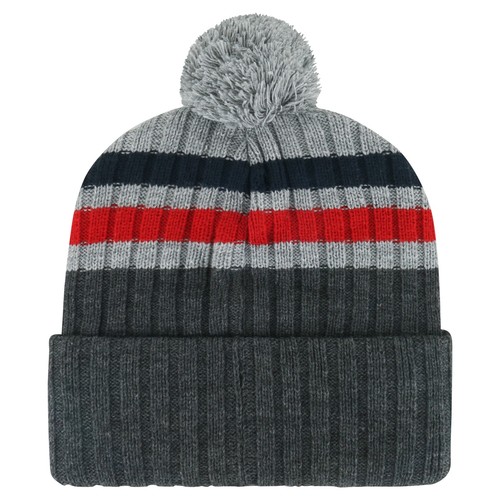 Men's '47 Gray Washington Capitals Stack Patch Cuffed Knit Hat with Pom - 第 2/2 張圖片