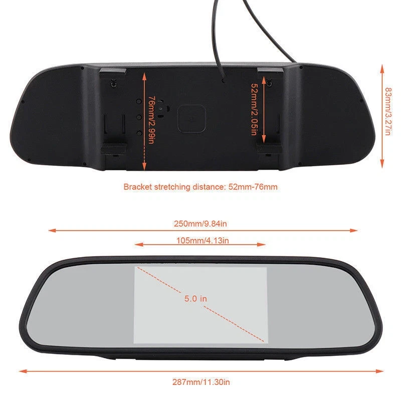 Suitable for Ford Transit Mk7 Reversing Camera + 5'' LCD Rearview Mirror Monitor - Image 3 of 4