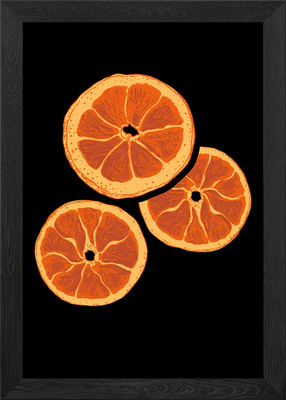 Trockenfrüchte orange getrocknet gerahmt Wandbild Poster Leinwanddruck Bild
