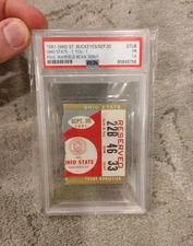 Paul Warfield NCAA Debut PSA 1.5 Ticket Stub Ohio State vs. TCU 9/30/1961 RARE