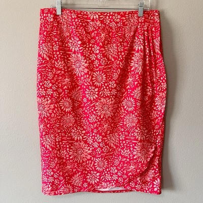 RipSkirt Coral Tropical Floral Print Adjustable Skirt Length 3 Size Large Beach