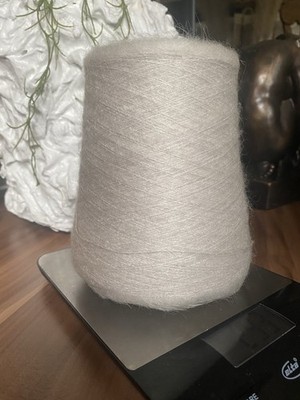 Wolle Auf Kone 250 Gr.42% Super Kid Mohair 8% Wolle 50 Gr.-725 Mt. Beigegrau