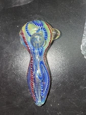 4" Lava Style Tobacco Smoking Glass Pipe Collectible Handmade Pipes