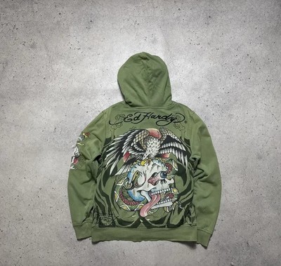 Ed Hardy Skull Big Logo Full Zip Hoodie Size M | eBay