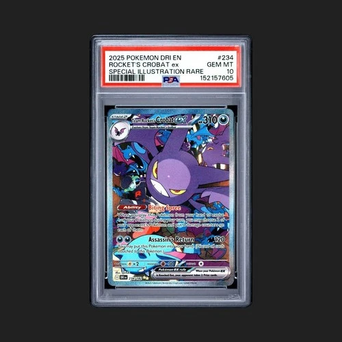 Team Rocket's Crobat ex 234/182 Sv10: Destined Rivals Holo PSA 10