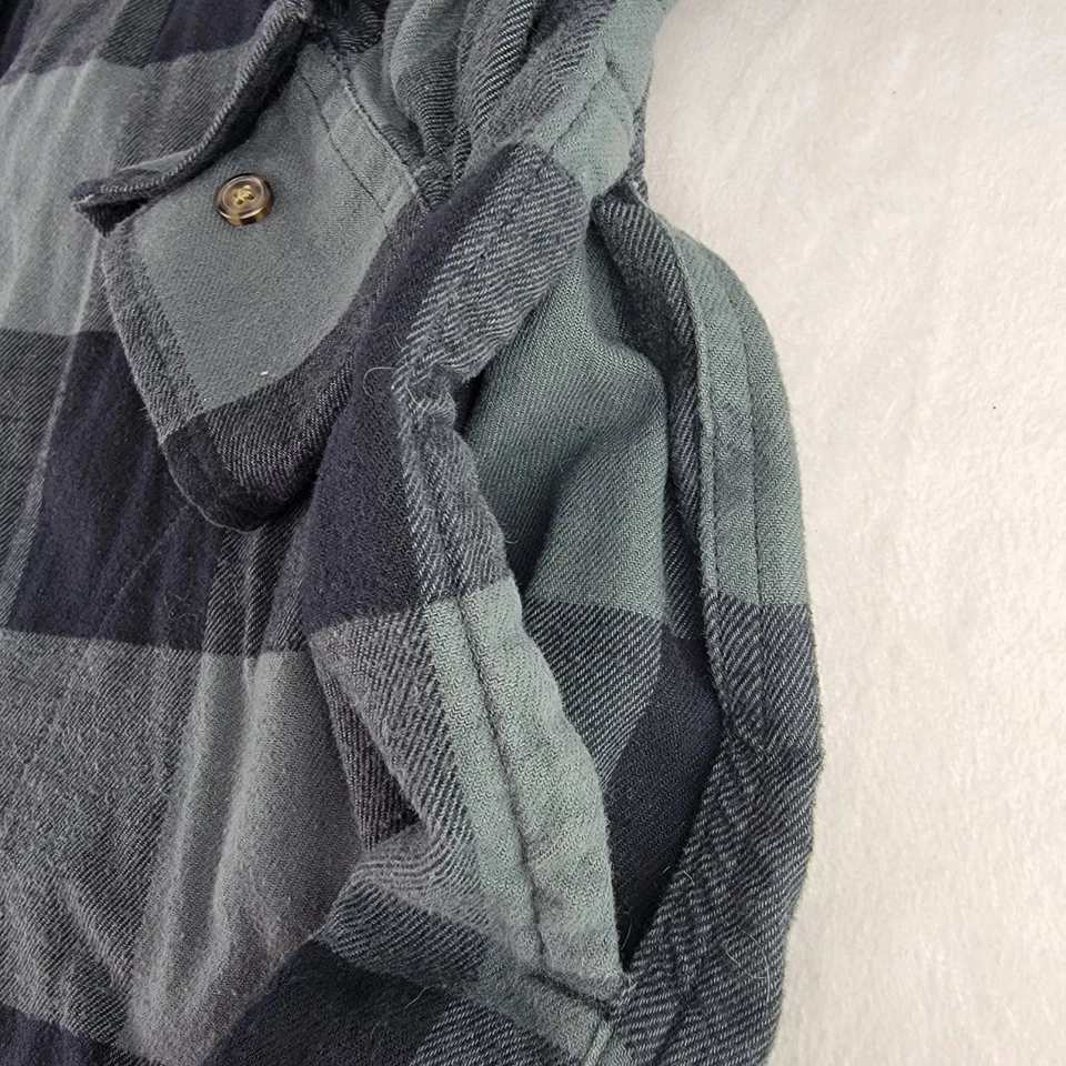 Carhartt Flannel Womens XL Gray Black Plaid Long Shirt Dress Button Up Pockets - Image 3 of 4