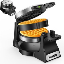 Commercial Hotel Double Belgian Waffle Maker Iron Rotating Baker Pan Machine US