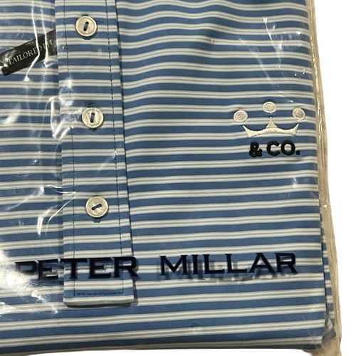 Scotty Cameron Peter Millar XXL Blue Stripe 7 Point Crown & Co Golf Polo NEW - Picture 2 of 8