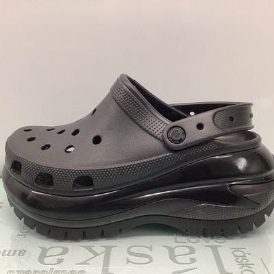 Crocs Mega Crush Clog Black Platform Shoes Iconic Comfort Women 8