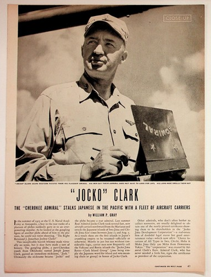 #ad #ad Jocko Clark WWII Admiral Cherokee Magazine Article Print 1940s US Navy $19.00