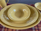Fiesta Fiestaware Sunflower Yellow 2 platters, 2 bowls, 1 cup - Lot Of 5!