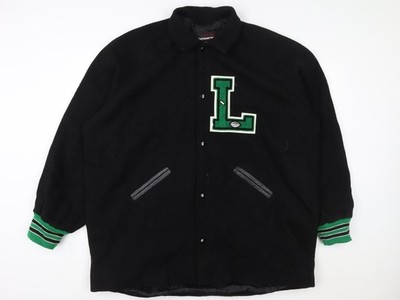Powers Herren schwarz Wolle College Jacke 2XL College Style