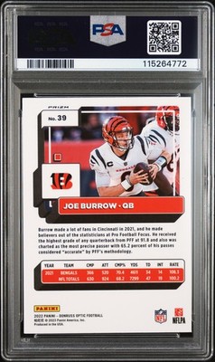 2022 PANINI DONRUSS OPTIC FIRE #39 JOE BURROW PSA 9 | eBay
