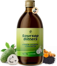 Soursop Bitters Liquid with Black Seed,Moringa & Turmeric for Digestive & Gut
