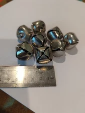 Nickel Plated Sleigh Bells With Loop,  8 PCs, 1 Inch