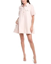 Ganni Heavy Denim Mini Dress Women's Pink 44