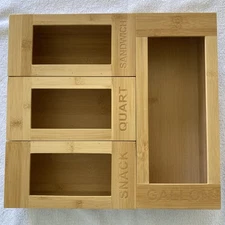 Ziplock Bag Storage Organizer Bamboo Ziplock Bag Organizer for Drawer Boxes