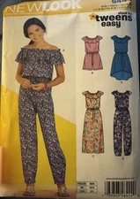 Simplicity New Look easy pattern 6444 Tweens' Jumpsuit & Dress size 8 - 16 uncut
