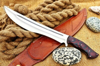 STATE OF THE ART -HAND MADE 18'' D2 TOOL STEEL HUNTING BOWEI KNIFE WITH SHEATH