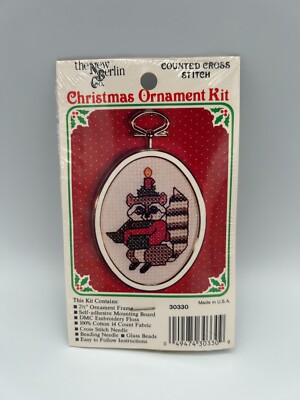 New Berlin Counted Cross Stitch Kit 30330 Christmas Raccoon New Sealed USA