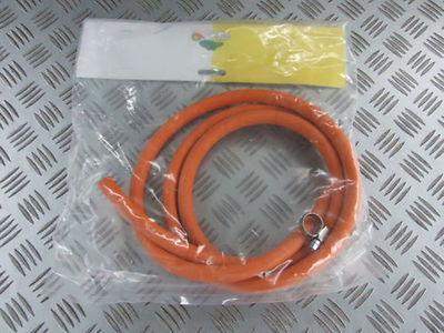 8mm GASSCHLAUCH SET 1 METER ORANGE + 2 CLIPS LPG BS3212 passend für Propan Butan