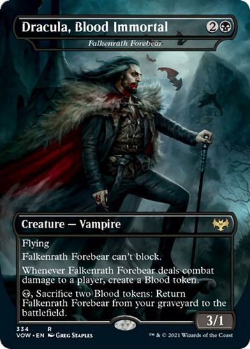 dracula series cards mtg Magic The Gathering, Secret Lair: The Lands Create a 2/3 black Vampire creature token with flying and lifelink.7 Voldaren Estate (foil) (borderless)