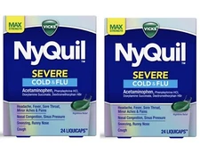 NyQuil SEVERE Maximum Strength Cough Cold & Flu Nighttime Relief LiquiCaps 48 Ct