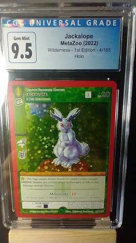 2022 MetaZoo Wilderness Stamped 1st Edition 4/165 Jackalope Holo CGC 9.5 RARE