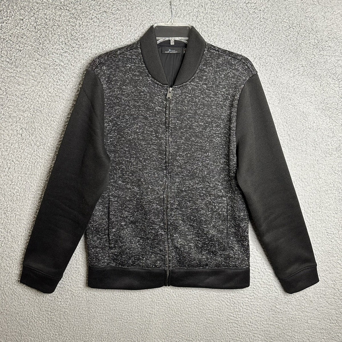 Sweat Zippé Marc Anthony Homme - Gris Et Noir - Taille M - Coupe Slim