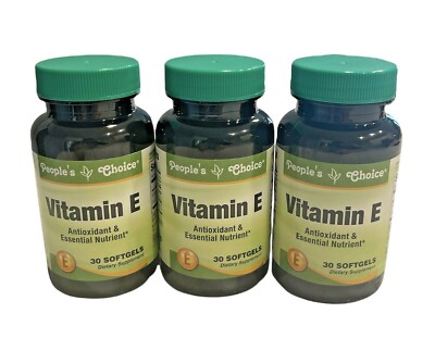 3 PACK of People's choice Vitamin E 30 Softgels 45 MG 100 IU (90 TOTAL)