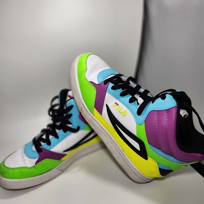 Fila High Top Shoes Bright Colors Size 5 Unique HTF Athletic Sneakers Women's