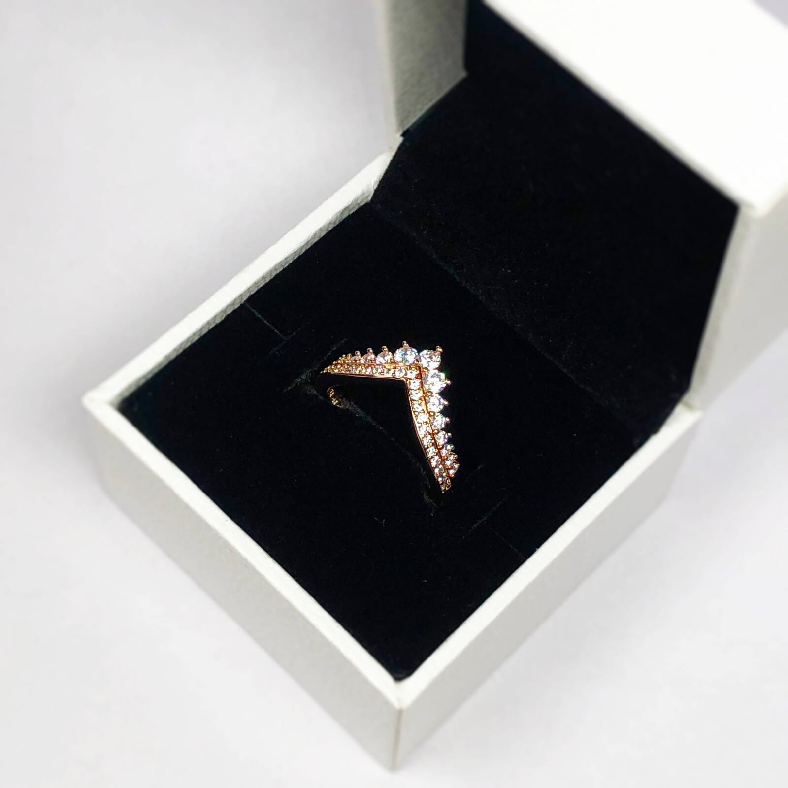 PANDORA Princess Wishbone Rose Gold Ring - 187736CZ