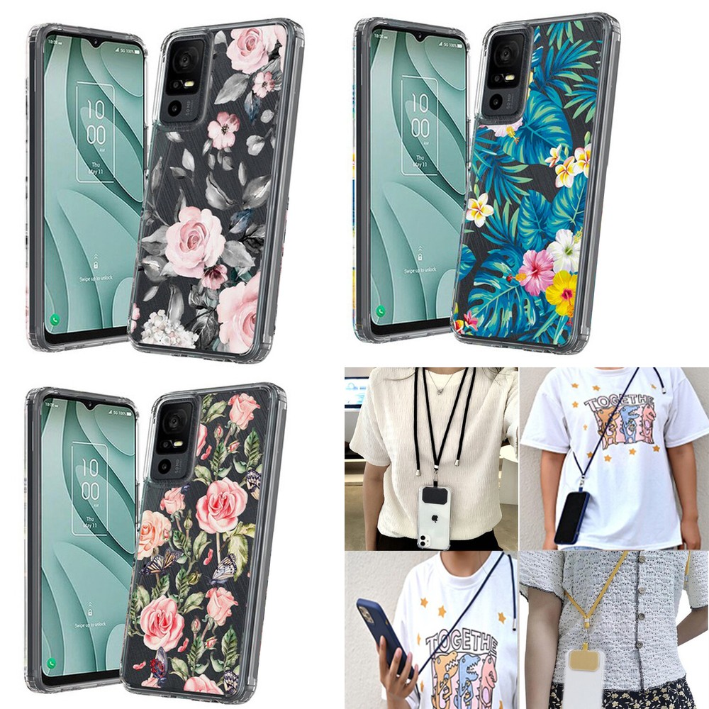Phone Case for TCL 40 XE 5G / 40XE 5G Shockproof Gel Landyard Crossbody Necklace
