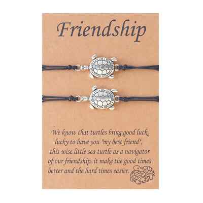 Männer Frauen Freundschaft Viel Glück Armband 2 Stück kleine Schildkröte Geschenk für beste Freundin