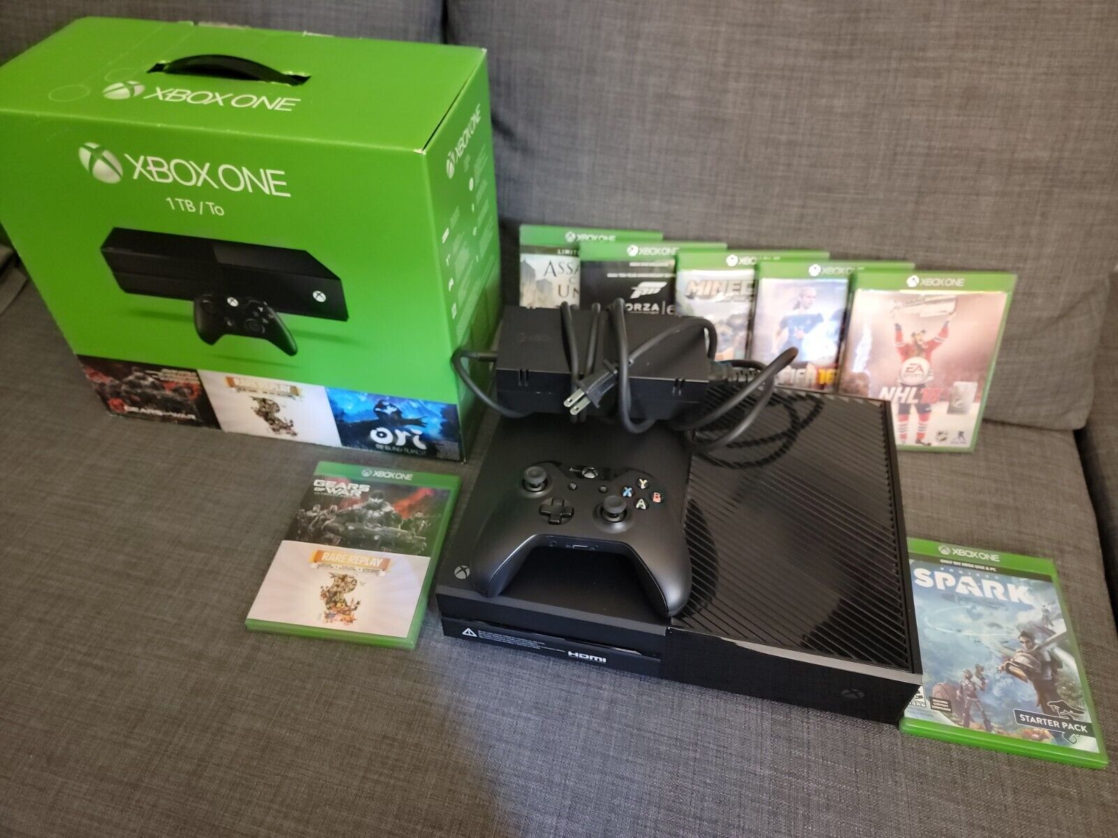 Xbox One 1TB Console - 3 Games Bundle (Gears of War: Ultimate Edition +  Rare Replay + Ori and the Blind Forest)