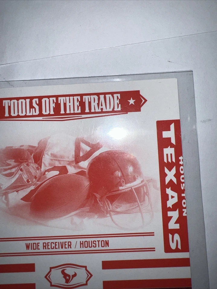 2007 Playoff Absolute Memorabilia Tools of the Trade Red /100 Andre Johnson HOF - Image 4 of 4