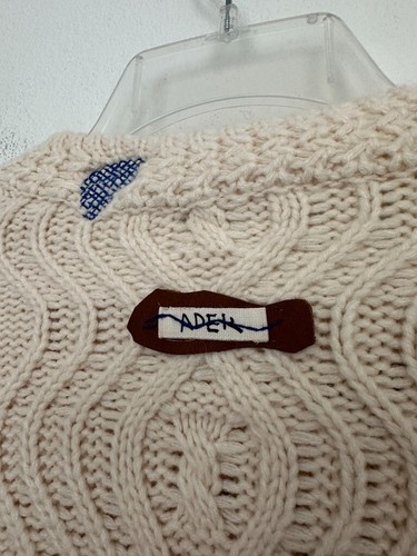 Ader Error Chunky Knit Patchwork Wool Cable Knit Sweater Ivory White Mens Medium - Picture 10 of 10