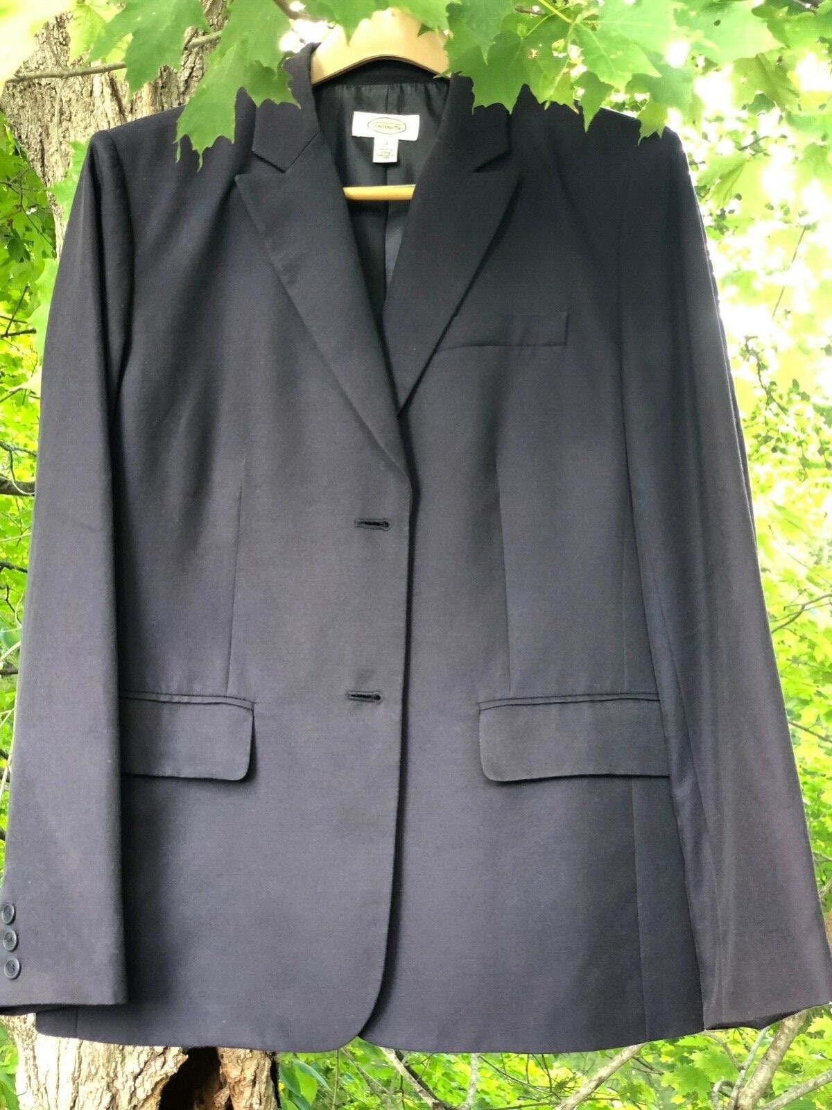 Talbots single breasted two button silk blend nav… - image 10