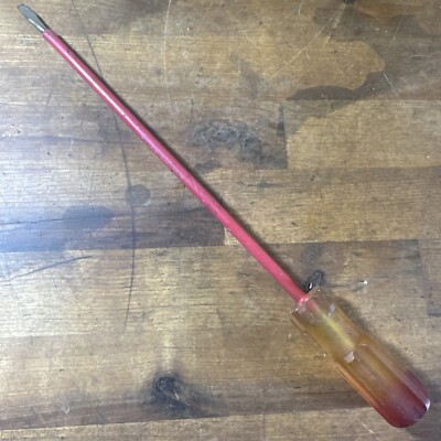 Vintage USA Made Insulated 5000 Volts Slotted Flat Tip Screwdriver 13''  015-170