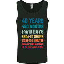 40th Birthday 40 Year Old Mens Vest Tank Top