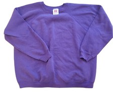 Hanes Her Way Sweatshirt Blank Crewneck Pullover Purple USA Made Size XL 90s