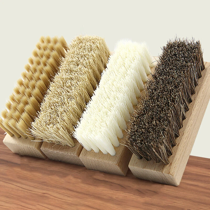 Pig Bristles Shoe Brush For Slippers Sneaker Brush Wood Handle Cleaning Bru TOP2
