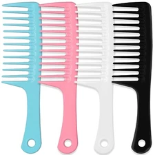 2 Pcs or 4PCS Wide Tooth Hair Comb for Curls Women - Large Hair Detangling Combs
