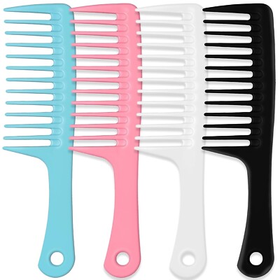 2 Pcs or 4PCS Wide Tooth Hair Comb for Curls Women - Large Hair Detangling Combs