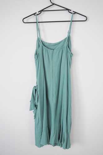 Dotti Dress Womens Size 12 green Sleeveless Wrap Linen Blend - Picture 9 of 12