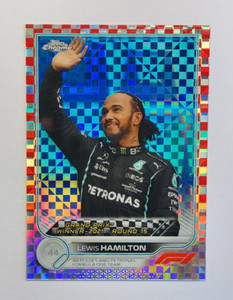 2022 Topps Chrome F1 #165 Lewis Hamilton Red Checker /5 (Last Russia Race)