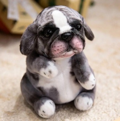 7 Zoll Graue Französische Bulldogge-Plüschtier, Kinder Geschenk