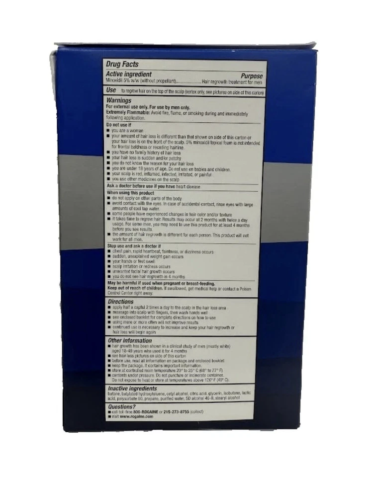 Espuma Rogaine para hombre suministro para 3 meses - ENVÍO INTERNACIONAL - ¡Caduca 0!/27 Foto 2 de 3