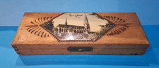 Rare Ancien Plumier en Bois Souvenir De Vendôme Fait Main En France 1950/1960