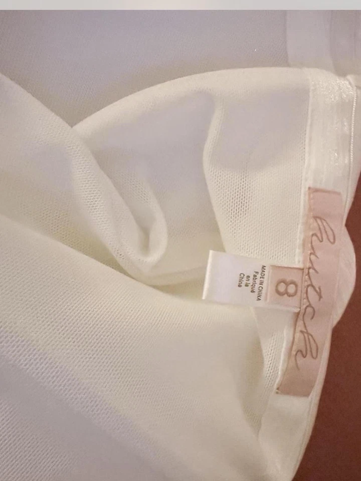 NWT Anthropologie BHLDN Hutch Gwen White Bridal Short Mini Bow Dress Size 8 - Image 4 of 4